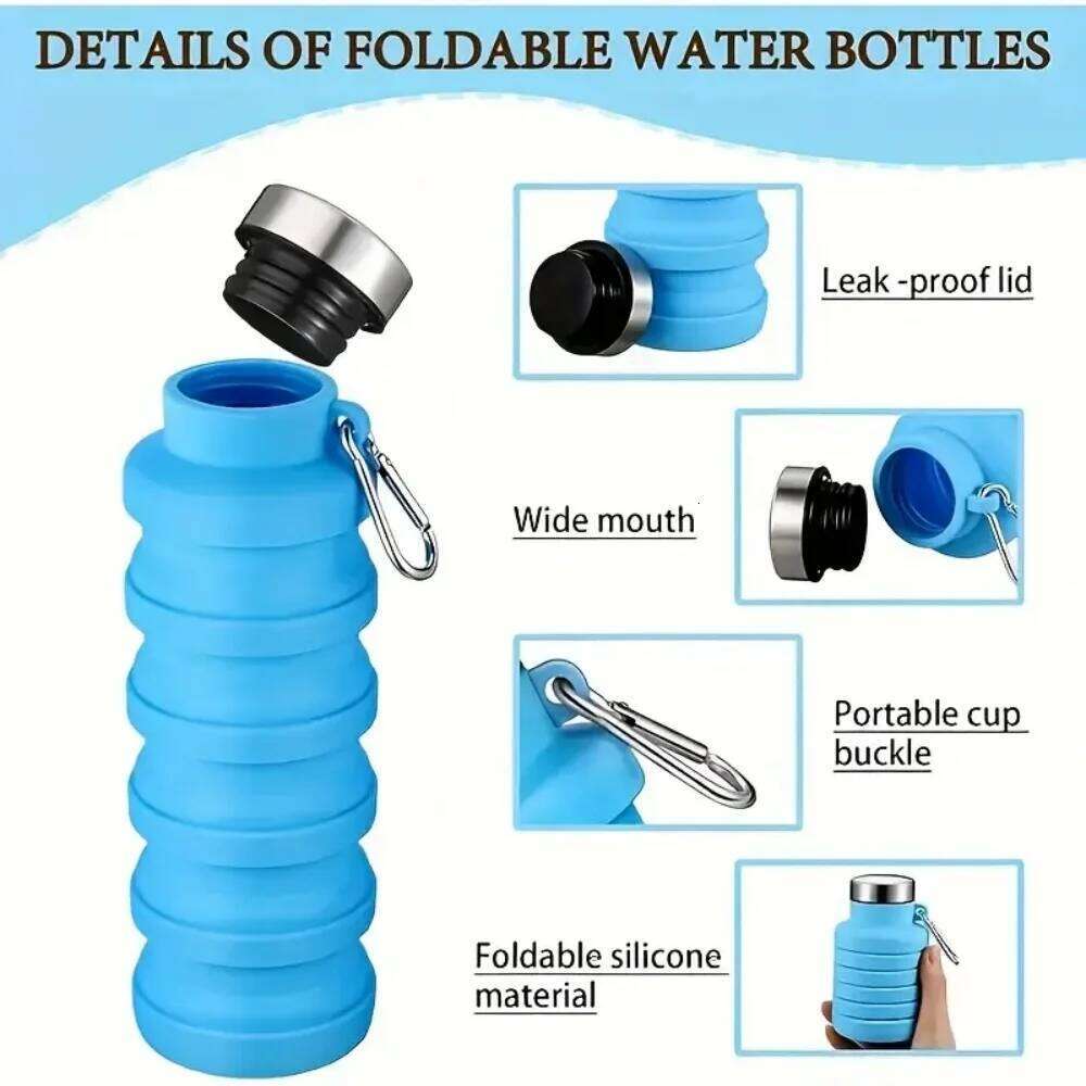 Cup Food - Grade Silicone Collapsible Water Bottle, 500ml Portable Foldable Mug Suitable for Outdoor Sports S260303 0d7