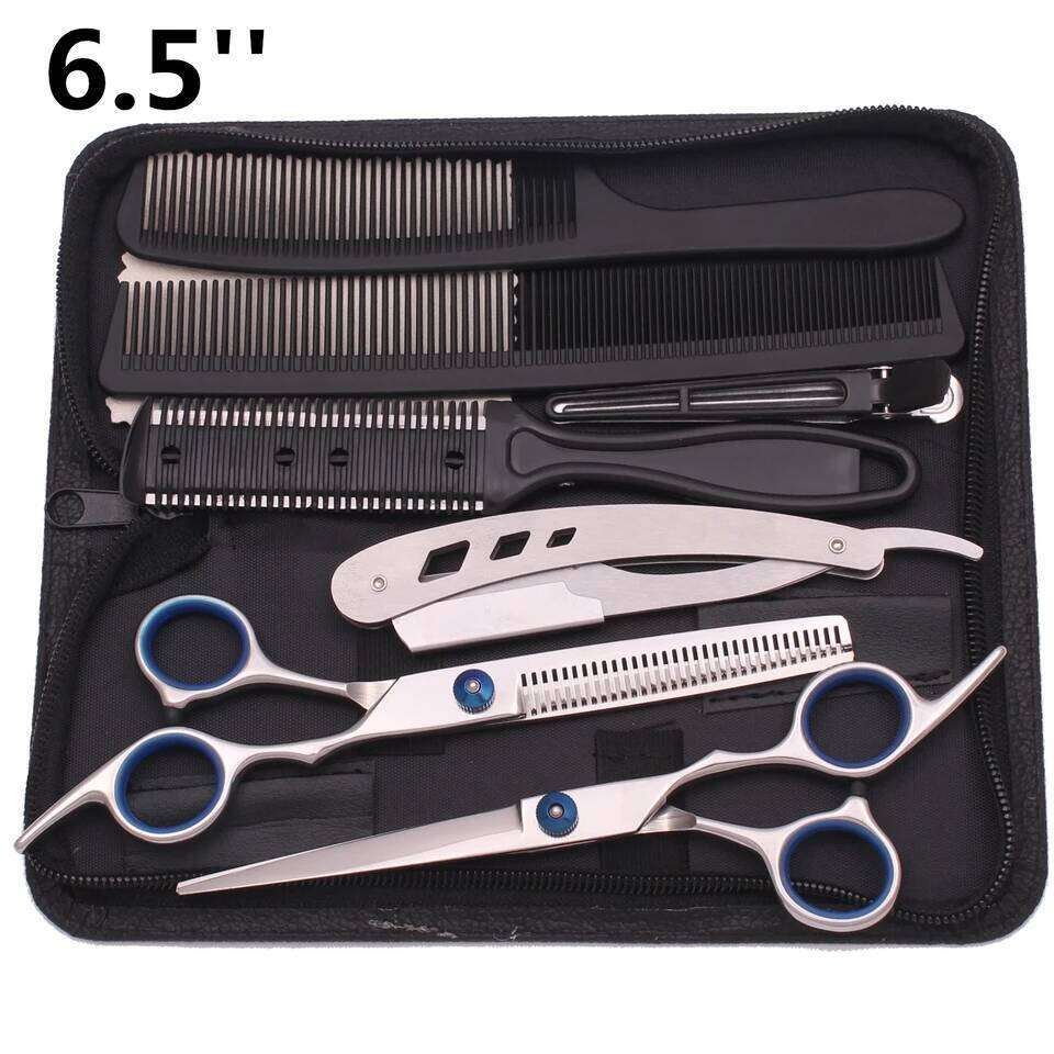 6.5'' Professional Hair Scissors Set Comb Razor Thinning Cutting Shears Hairdressing Salon Barber Home Japan Steel Dropshipping H260303