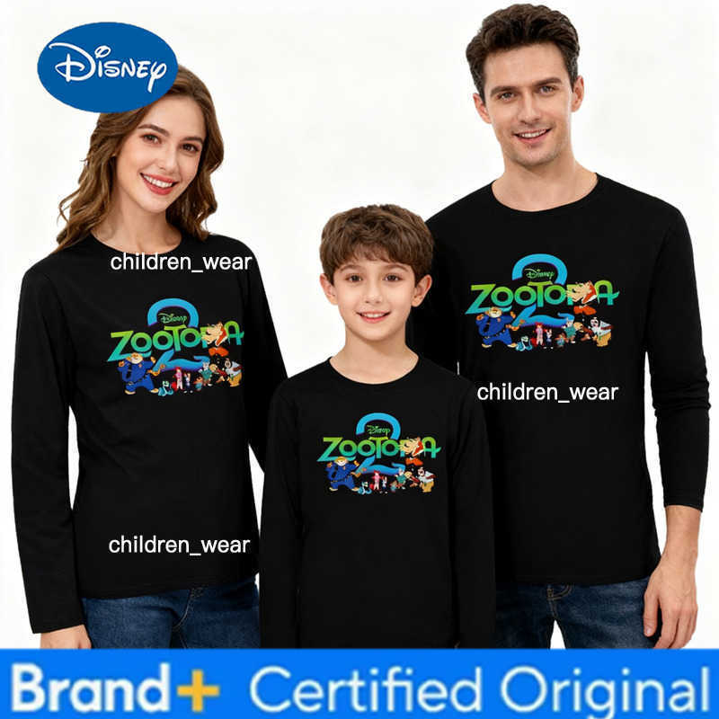 Disney Zootopia 2 Nick Judy New Story Adult Kids Long Sleeve T-Shirts Breathable Quick-drying Casual Comfy Soft Stretchy H260304