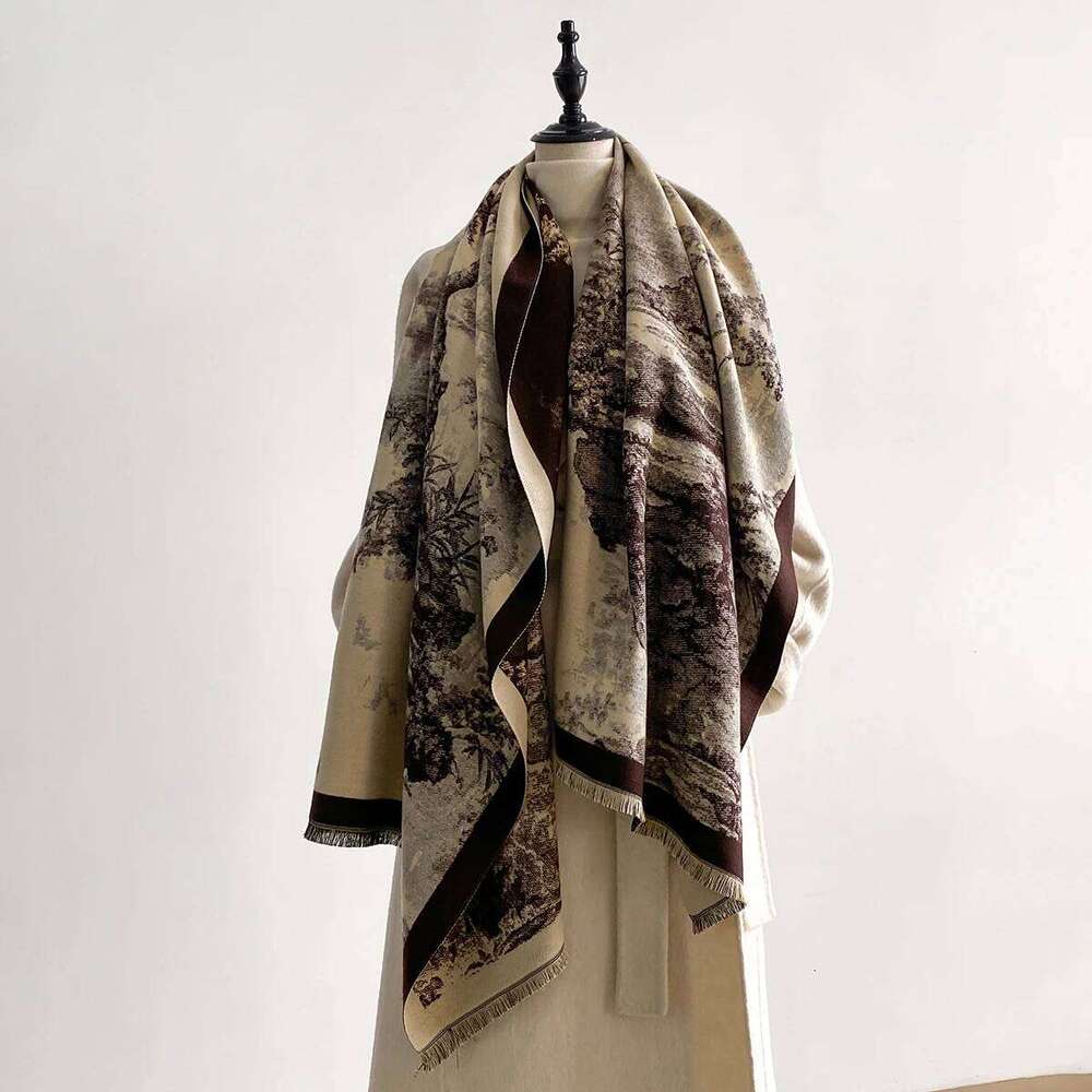 New Luxury Brand Cashmere Women Print Scarf Winter Warm Shawl and Wrap Bandana Pashmina Female Foulard Blanket Poncho Scarves XJ260304