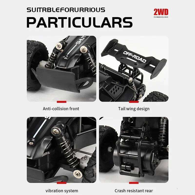 RC Car 2.4Gh Model With LED Lights 2WD High Speed Off-road Remote Control Climbing Vehicle Outdoor Cars Drift Kid Toys Boys Gift Z260303