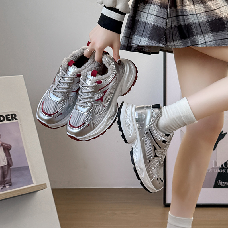 Thick Bott Breathable Versatile Casual Sneakers Fem White Tide Fi N-Slip Running Shoes atillas De Mujer Y250217