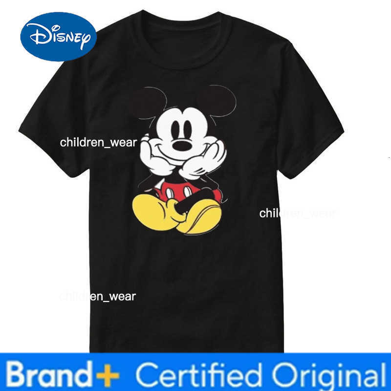 Disney Mens and Womens T-shirts Mickey Mouse Short-sleeved Summer Boys and Girls Childrens Trendy Parent-child Outfit H260304