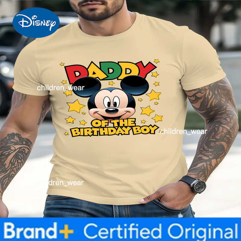 Disney Daddy/Mommy of The Birthday Boy Print Classic T-shirts Women Men Casual Cartoon Couple Matching Tshirts Short Sleeve Unisex Tees H260304