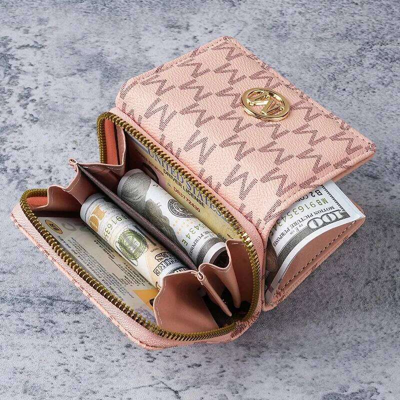 New style women's short, European and American PU high-end coin purse, printed, multi-card slots, small wallet, money cl C260304