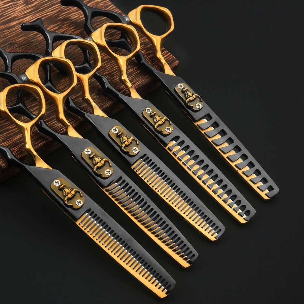 6pcs Professional Haircut Scissors Hair Thinning Shears, Sharp And Durable Barber Hairdressing Tools Chunker H260303