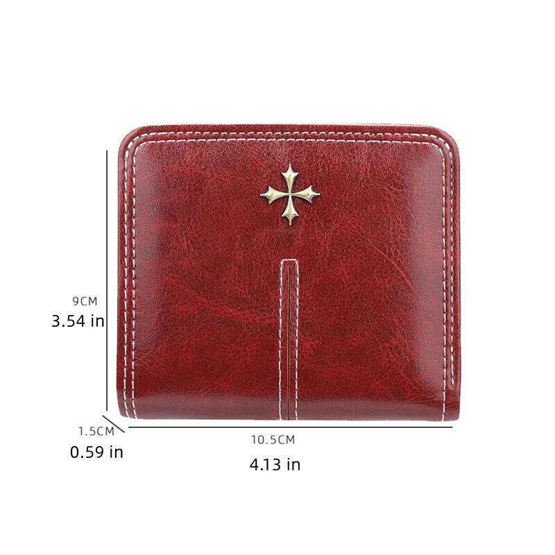 Women's Short Wallet Multi-Card Oil Wax Skin Coin Purse Fashion All-In-One Zipper Card Bag C260304