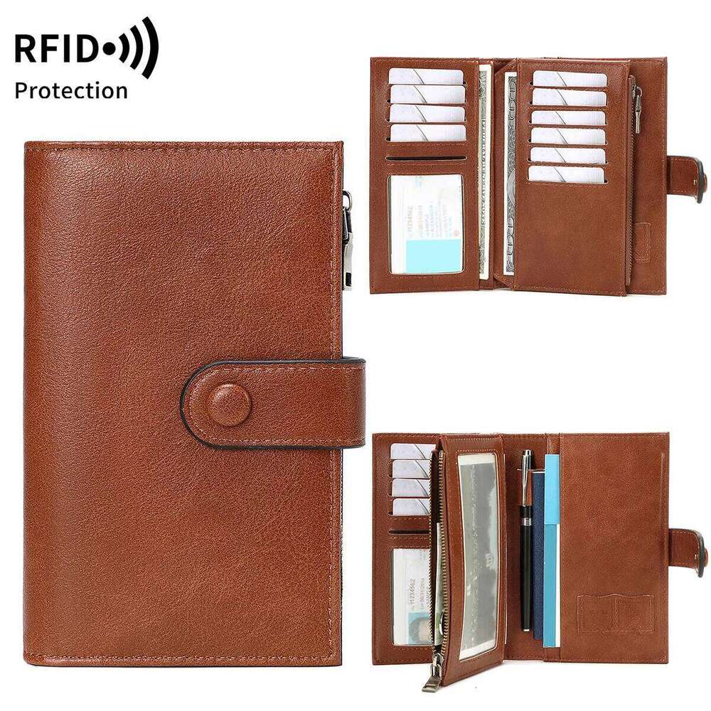 Women's Wallets RFID Blocking PU Leather Trifold Clutch Credit Card Ladies Travel Wallet Purse with Pen Holder C260304