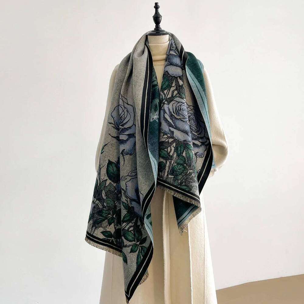 Women Winter Fashion Warm Imitation Cashmere Scarf Luxury Pashmina Blanket Thick Shawl Wrap Neckerchief Bufanda Echarpe Poncho XJ260304
