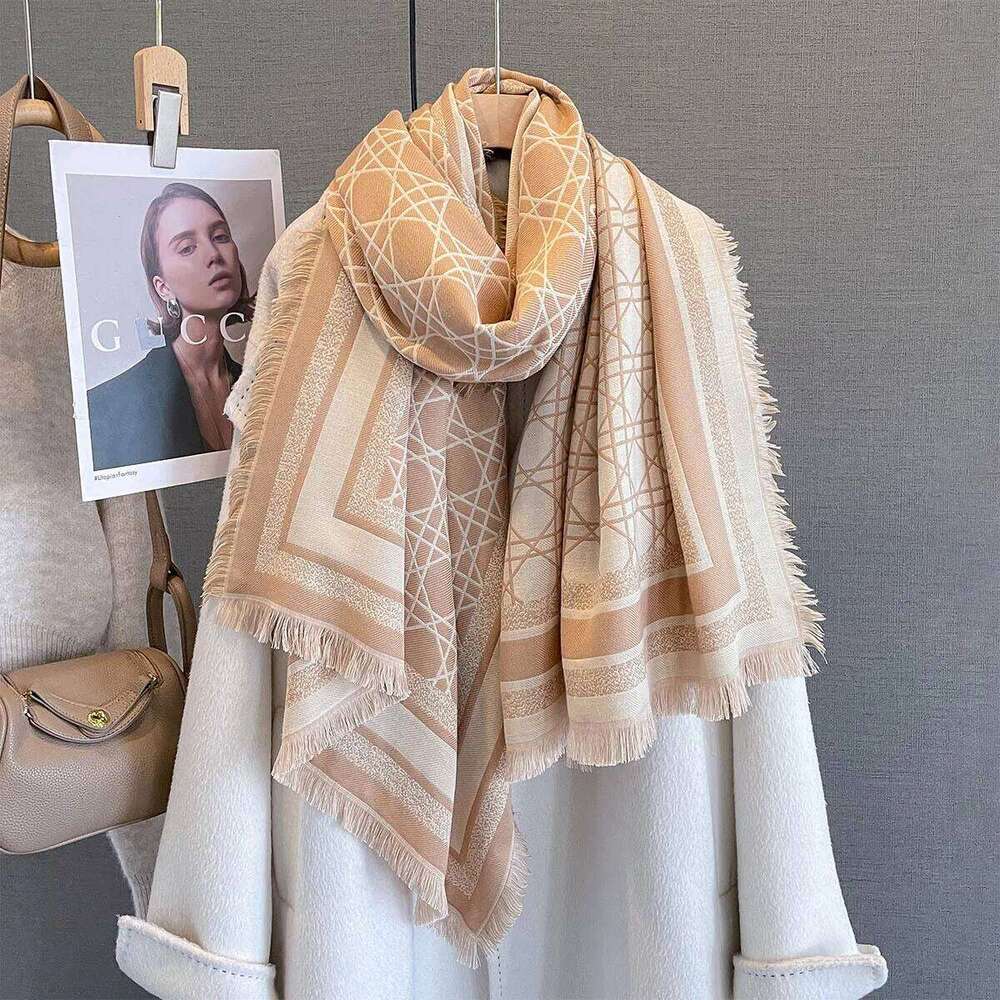 Luxury Warm Scarf For Women Long Tassel Pashmina Shawl Faux Cashmere Warps Autumn Winter High Quality Blanket XJ260304