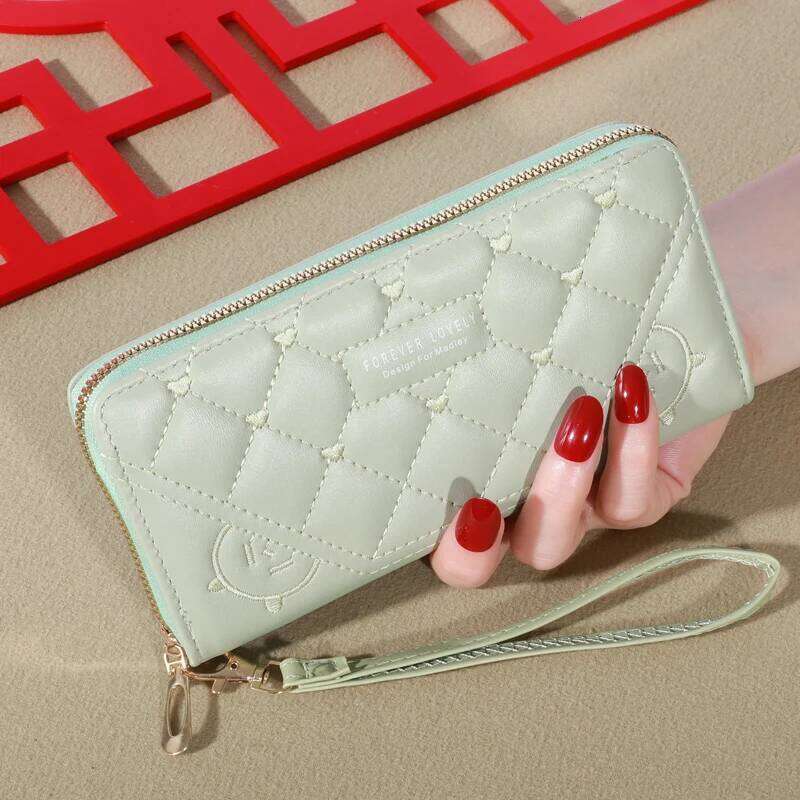 2024 New Wallet Women's European and American Card Zipper Handbag Embroidered Mobile Phone Bag C260304