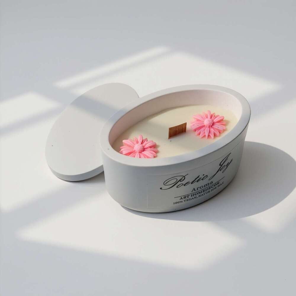 Cross-Border Amazon Fragrance Small Peony Flower Soy Candle Aromatherapy Gift Holiday Souvenir Ornament W260304