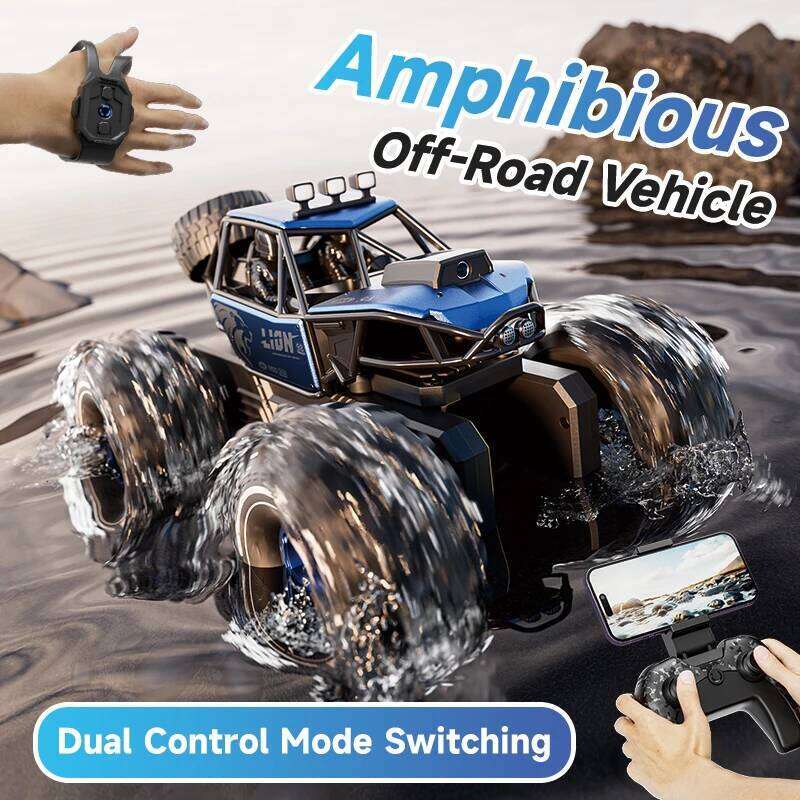 Amphibious 4WD RC Crawler 50Min Run Time IPX7 Waterproof APP and Gesture Control Off Road Drift HD Camera For All Terrain Advent Z260303
