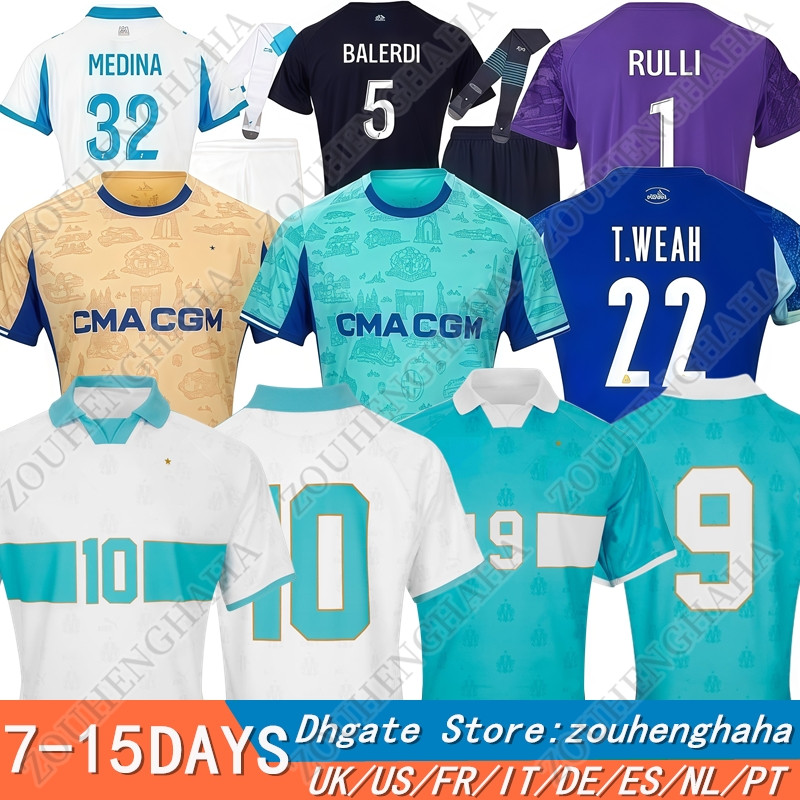 S-4XL Maillot MaRsEile OM Monumentale Soccer Jerseys 25 26 GREENWOOD RABIOT Fans PLAYER Men Kids Football jersey Shirts Kit 2025 2026 HOJBJERG BALERDI MEDINA PAIXAO