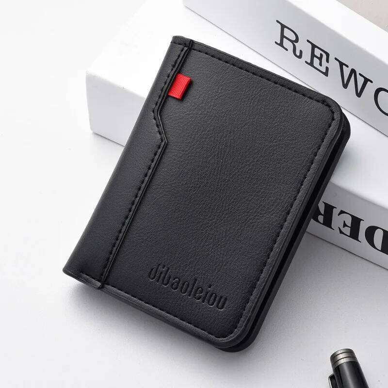 1Pc New Ultra-thin Mini Soft PU Leather Credit Card Holder Short Vertical High Quality Men's Wallet C260304