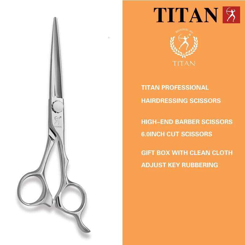 TITAN professional barber scissors hairdressing cut hair shear 6inch high-end quality steel H260303