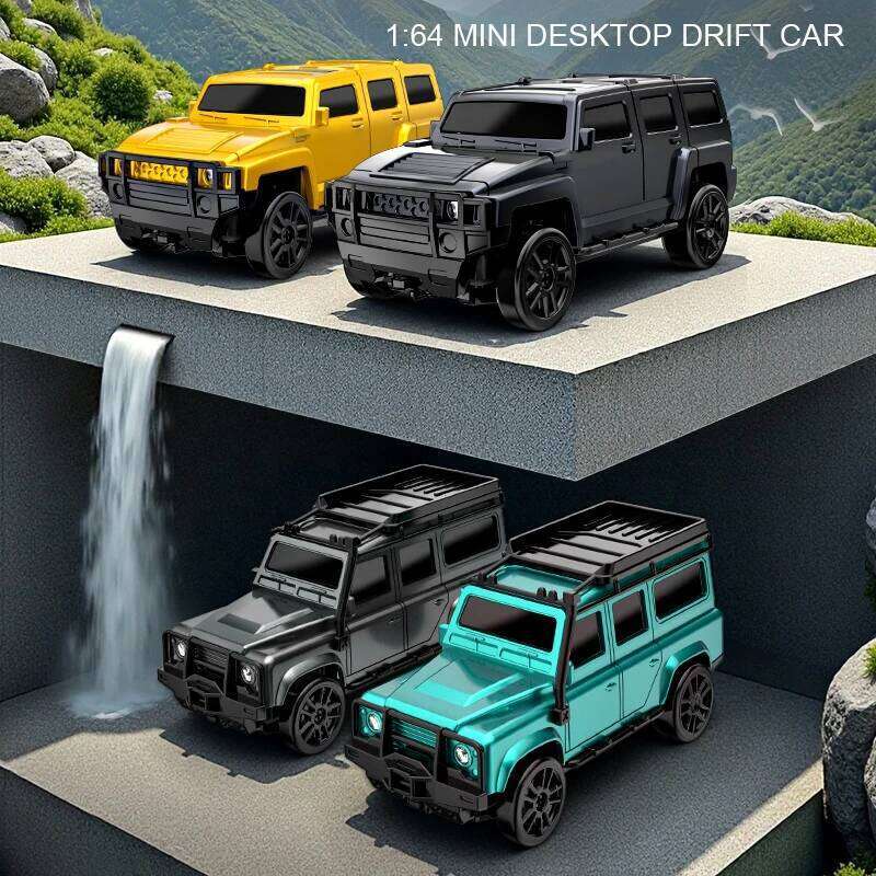 2.4G 4WD 1:64 RC High speed Tabletop Remote Control Off-Road Climbing Mini GTR Racing Desktop Car Children Gift Z260303