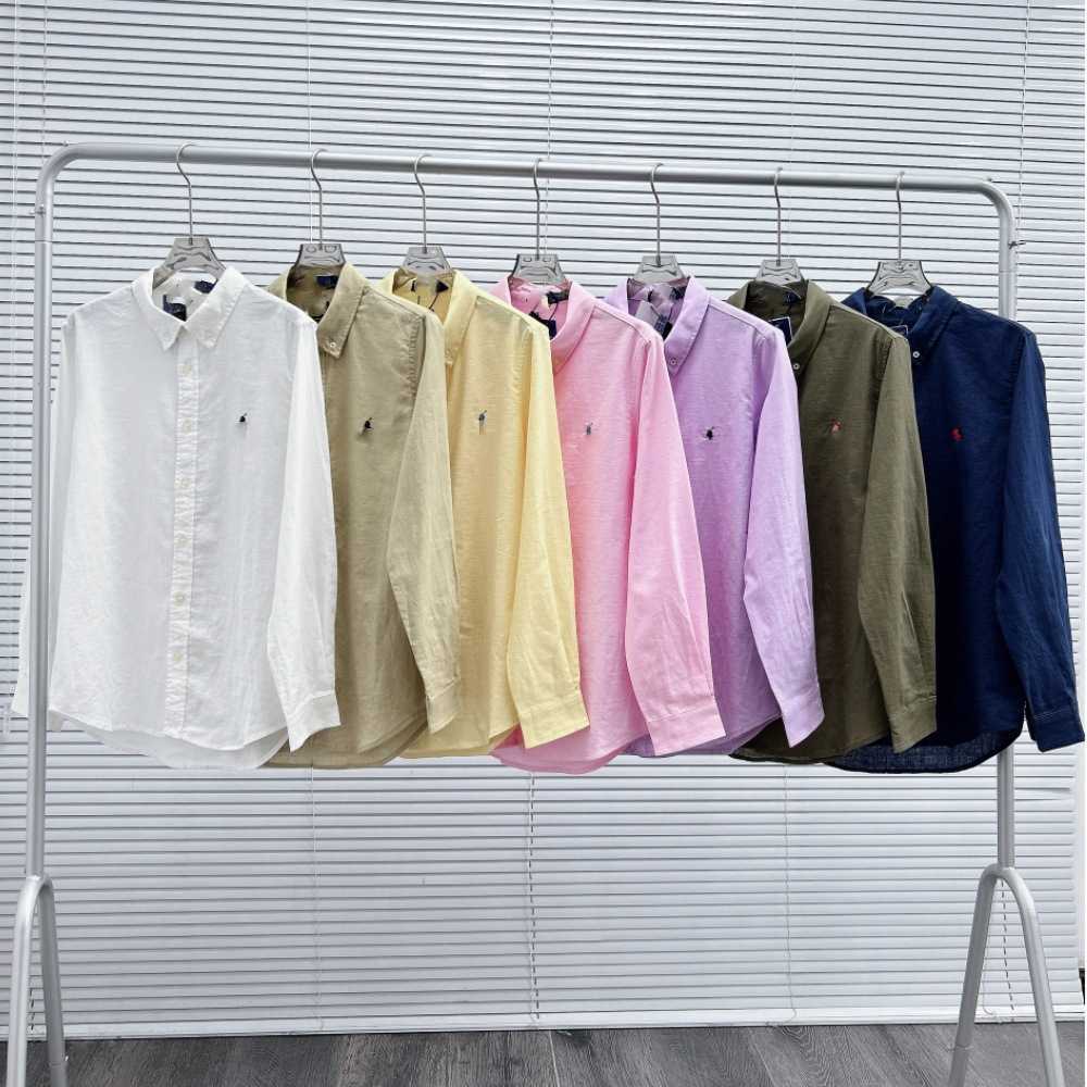 2026 Summer Pony Embroidered Linen Womens Shirt Loose Fit Sun Protection Long Sleeve Candy Color Unisex Top S260311