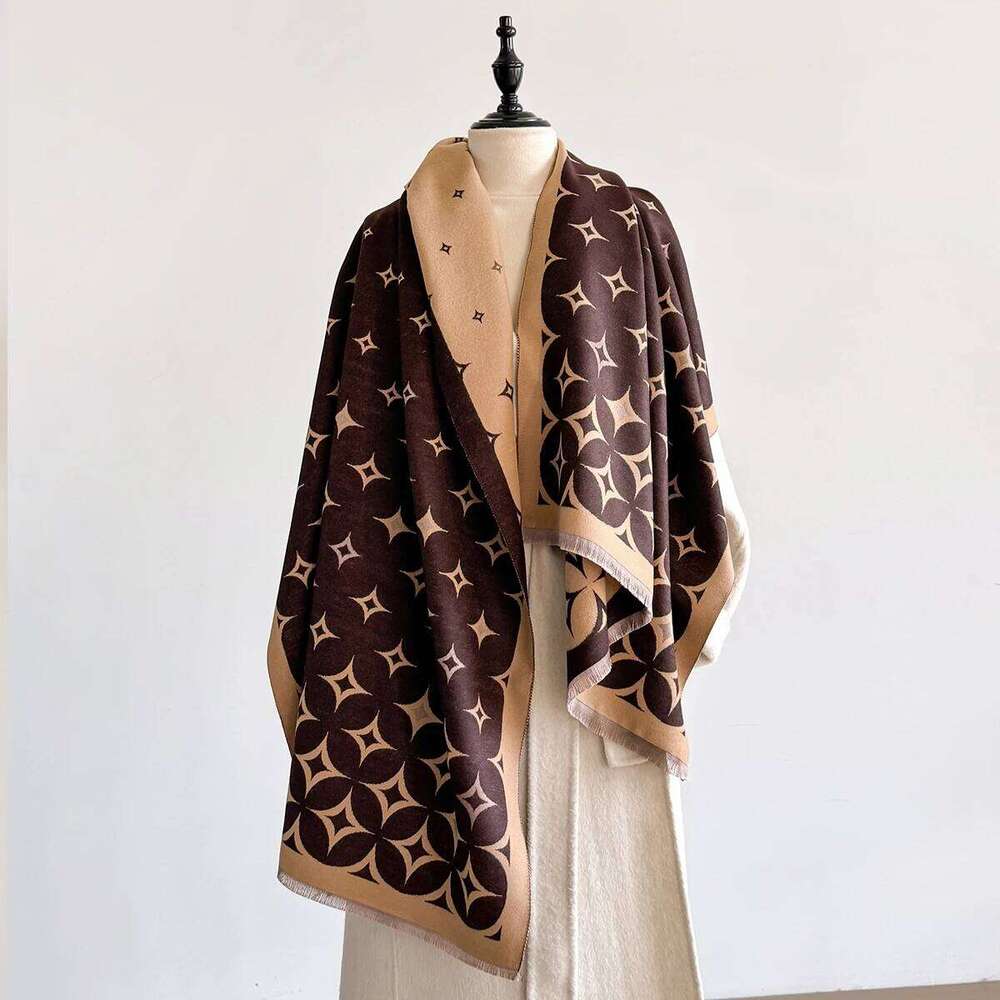 Luxury Winter Scarf Women Cashmere Warm Pashmina Brand Foulard Female Shawls Wraps Thick Soft Bufanda Poncho Scarves Stole XJ260304