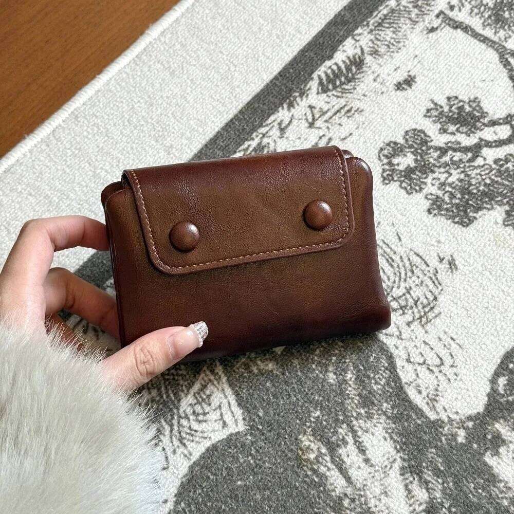 Portable Korean Retro Women Wallets Soft PU Leather Multi-Card Coin Purse Business Case Short Zipper Card Bag Pouch C260304