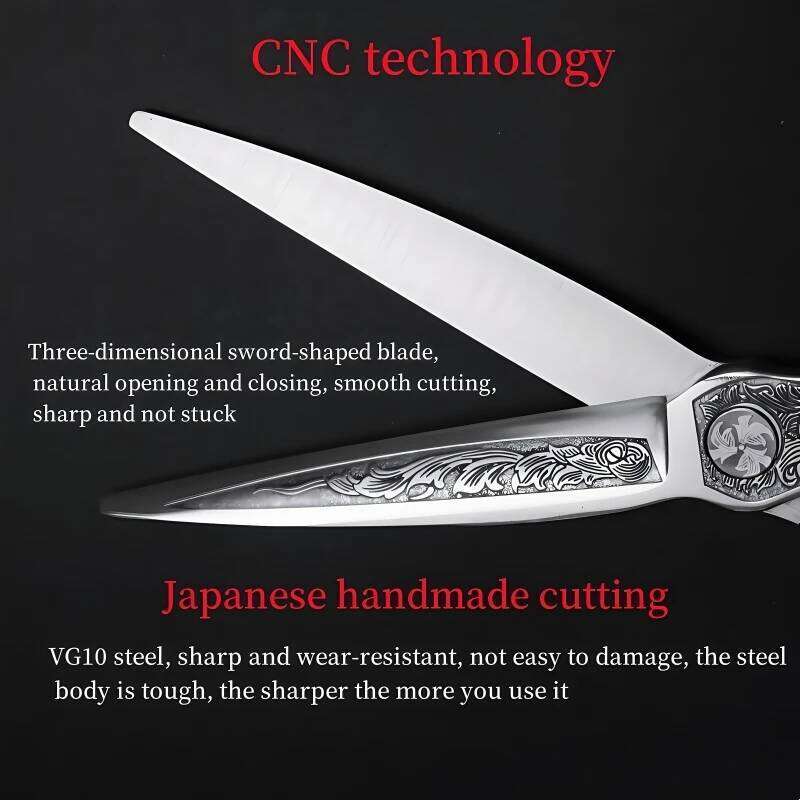 professional 6.0/6.5/7.0/inch Japanese handmade VG10 material scissors CNC laser engraving barber accessories H260303