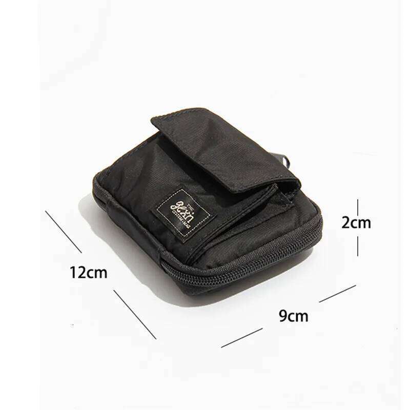 Japanese Style Casual Men's Coin Purse Women Nylon Zipper Short Wallet Retro Key Holder Money Bag Trend Youth Mini Handbag C260304