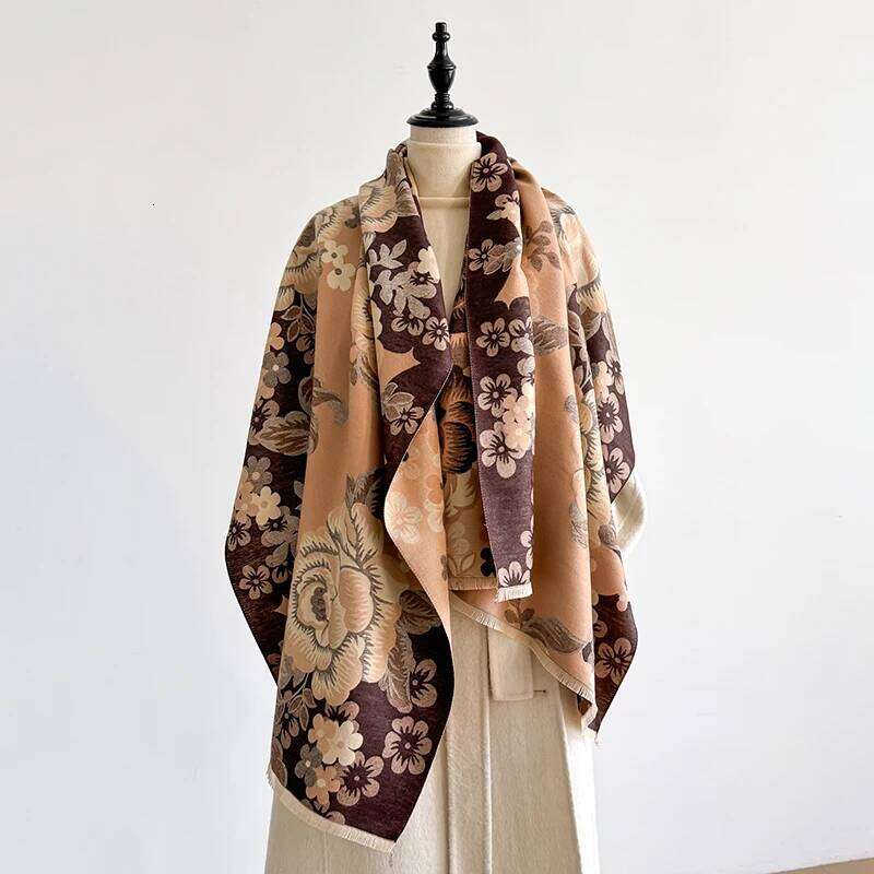 2025 Luxury Brand Women's Winter Cashmere Scarf - Paisley Printed Tasseled Pashmina Shawl Wrap, Bandana & Poncho XJ260304