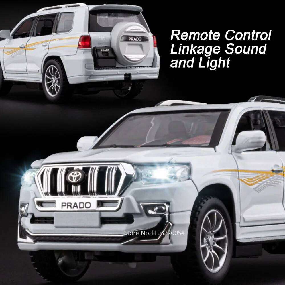 1:24 Scale Prado Lambor Veneno Alloy Diecast Model Toys Car Sound Light Exquisite Models Doors Opened Miniature Vehices Boy Gift Z260303