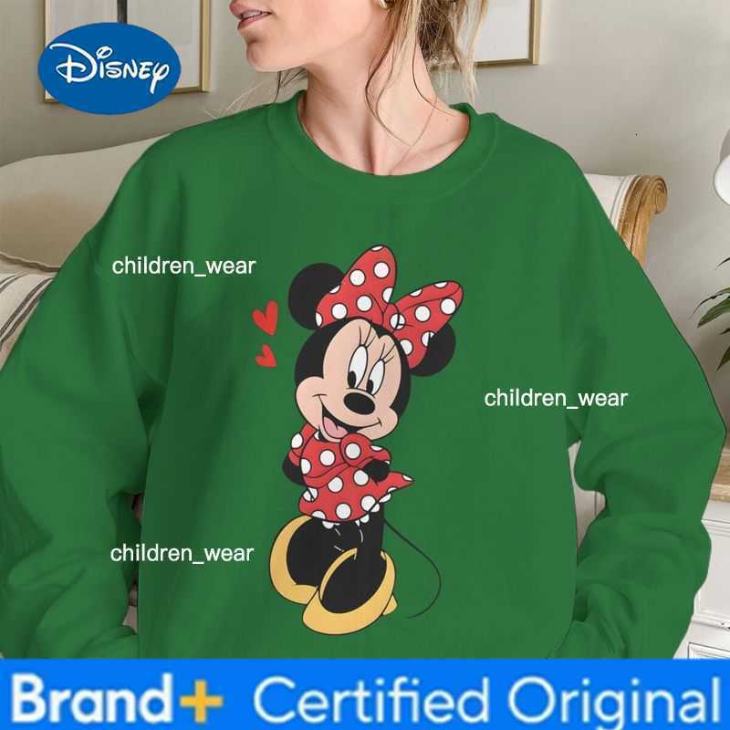 Disney Playful Mickey Mouse Minnie Valentine Sweatshirt Women Men Long Sleeve Crewneck Pullover Fashion Classic Character Sweatshirts H26030411