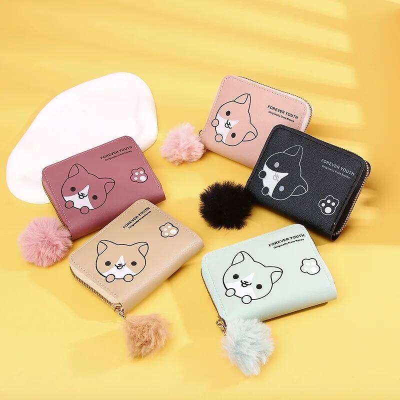 New Style Women's Wallet Short Cartoon Cute Mini Card Holder Purse Zipper Student Coin C260304