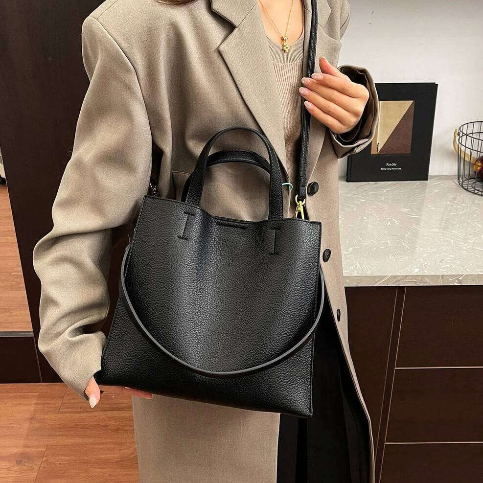 OLOEY Fashion Women Handbag Large Capacity Pu Leather Lychee Grain Ladies Shoulder Bags Brand Design Commuting Female Big Totes Bolsas