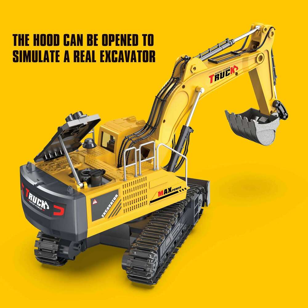 1/18 Truck Remote Control Car RC Excavator Simulation Alloy Electric 17CH Engineer Toy for Kids Boys Birthday Gift Z260303