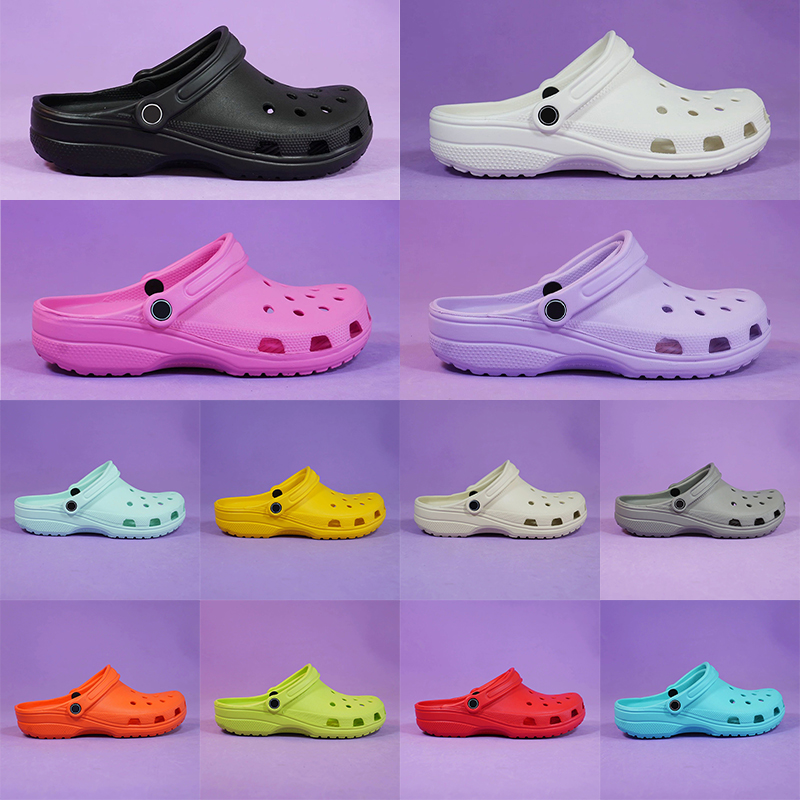 free shipping designer sandals for men women kids classic clogs triple black white pink grey navy blue purple slides mens womens sandal beach outdoor shoes