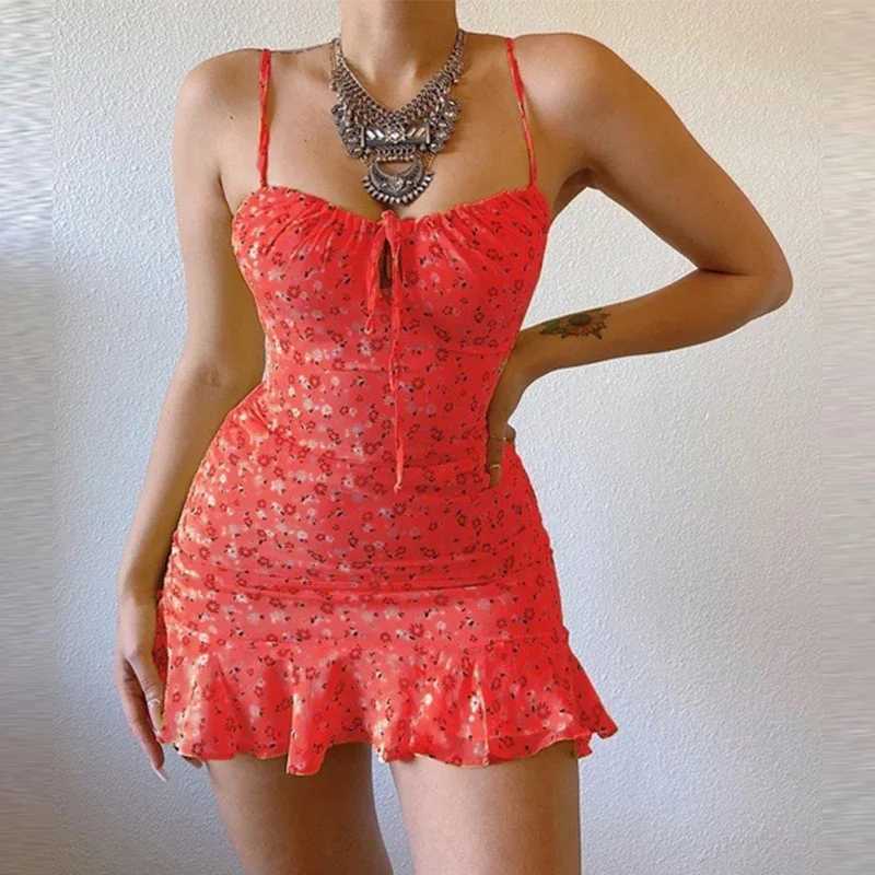 Womens Sexy Casual Home Small Floral Camisole Dress Summer Comfortable Skirt M260304