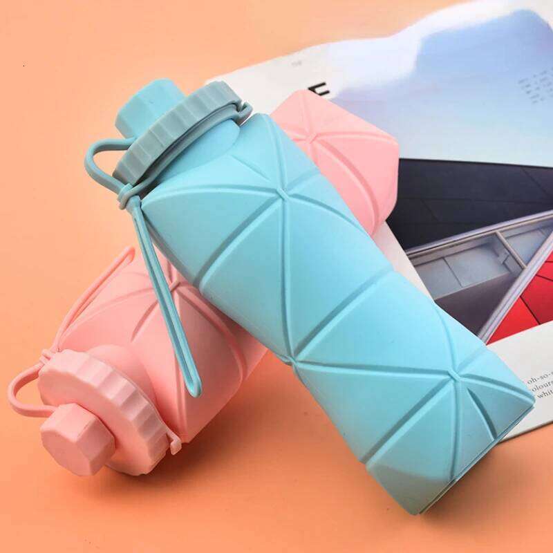 Silicone folding Water High temperature Resistant safe Odorless portable Retractable cup Sports water kettle travel S260303