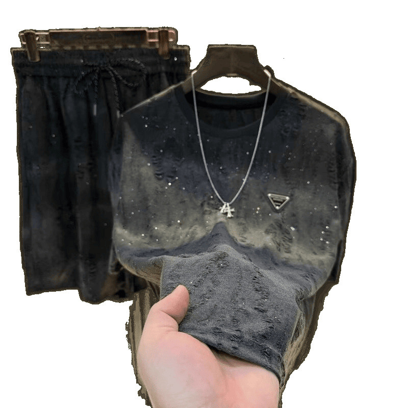 2026 New Designer Luxury Brand Lightweight Luxury Round Neck Top Summer Breathable Short Sleeve Men's Fashion Versatile Old T-shirt Men's Ca