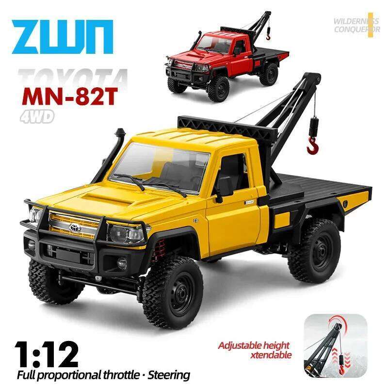 MN82T 2.4G RC Crawler Truck With Light 4WD 1/12 Simulation Crane Off-road Pickup Climbing Car Remote Control Toys For Kid Gifts Z260303
