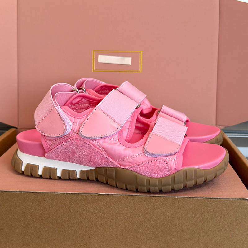 Spring summer new womens casual sports sandals pink women sandals luxury miss flat shoes breathable fabric gear anti slip rubber outsole Outdoor vacation travel