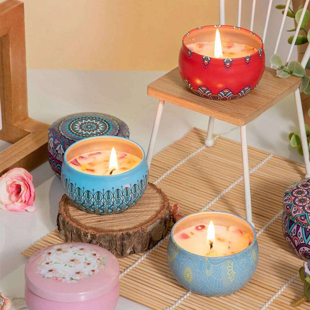 Scented Candle Gift Fragrance Plant Aromatherapy candle Gardenia Jasmine Rose Lavender aromatic Home Decorative Candles W260304