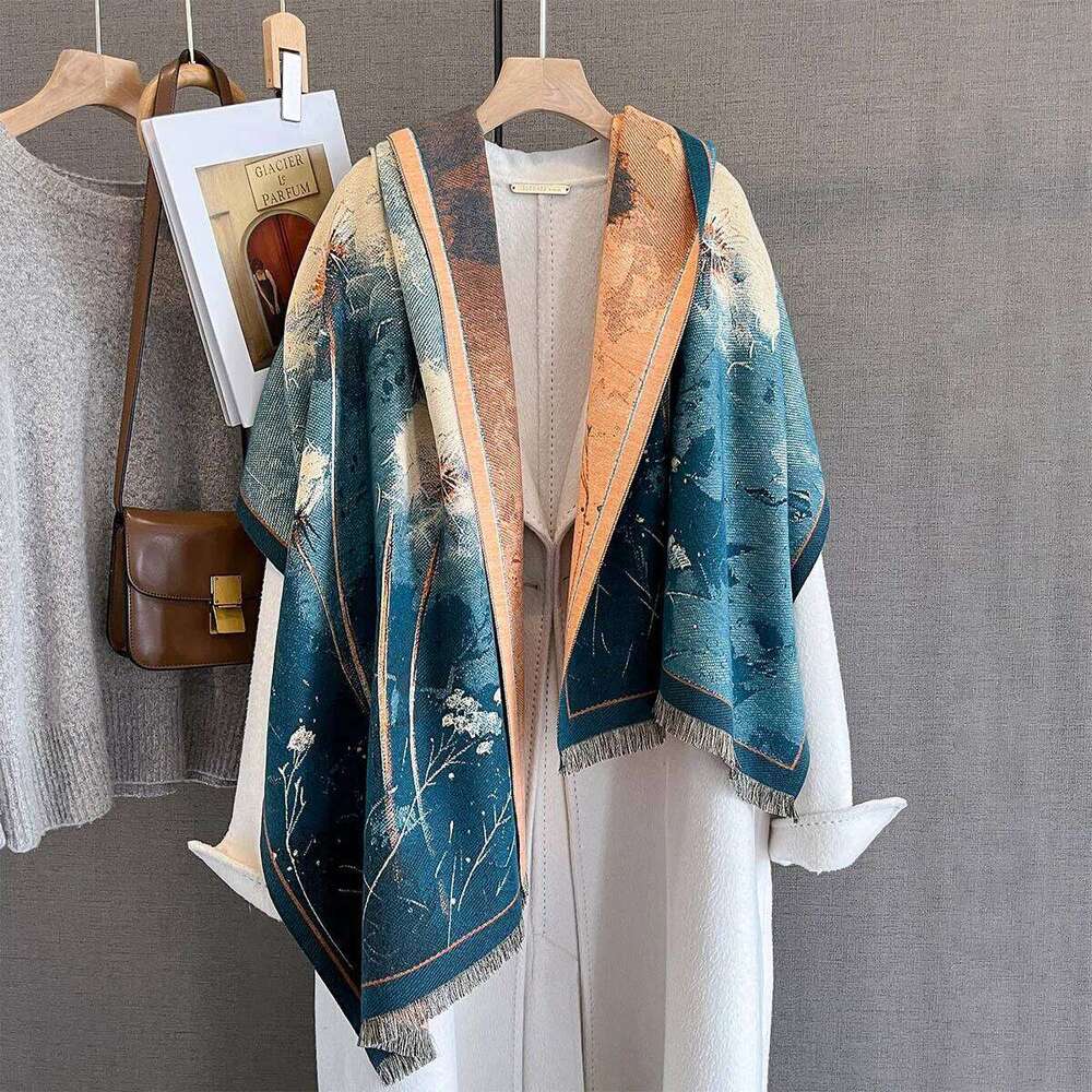 Autumn/Winter Luxury Warm Scarf Dandelion Tassel Pashmina Shawl Women's Imitation Cashmere Thickened Warps Coldproof Blanket XJ260304