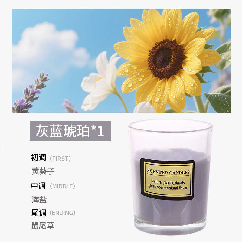New Creative Gift Glass Handmade Plant Wax Home Fragrance Square Round Cup Aromatherapy Candle W260304