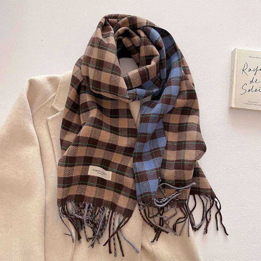 40*200CM Warm Thickened Scarf For Women Long Tassel Pashmina Shawl Faux Cashmere Warps Autumn Winter High Quality Blanket XJ260304
