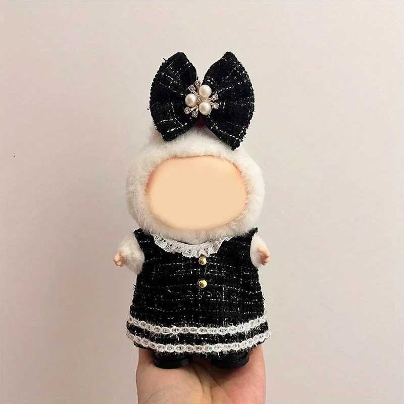 Labubu 15-17cm Luxury Dress Set - 2-Piece Tweed Top & Monogram Tulle Skirt, Doll OutfitT260304