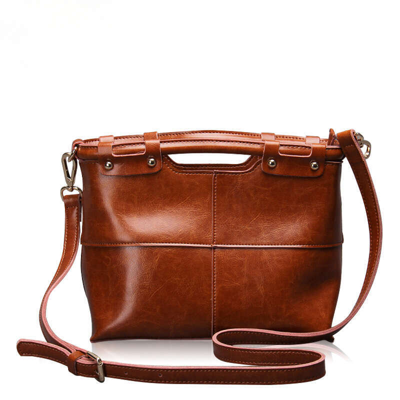 Luxury Shoulder Bags Totes Hobo New European And American Handbags Solid Color Tote Genuine Leather Retro Women S Crossbody Bag SENYY