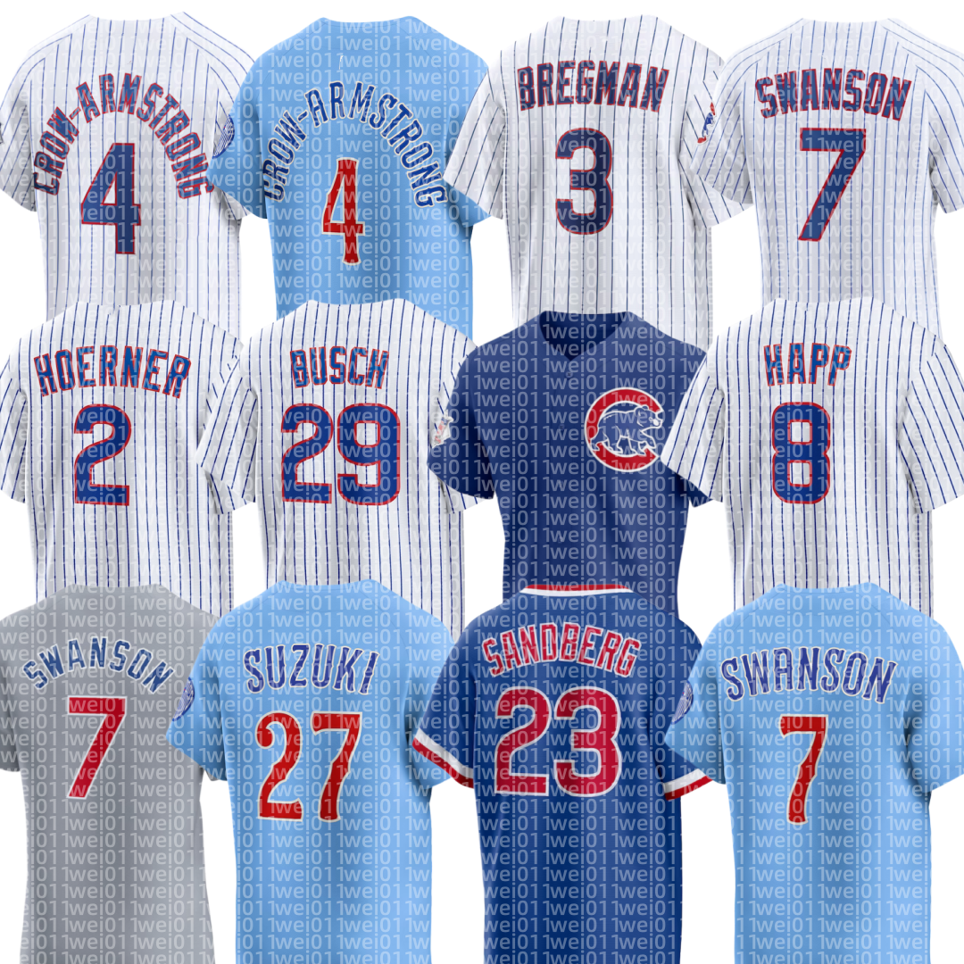Cubs Baseball Jersey Custom Pete Crow-Armstrong Carson Kelly Matthew Boyd Cade Horton Moises Ballesteros Jameson Taillon Hunter Harvey Daniel Palencia Phil Maton