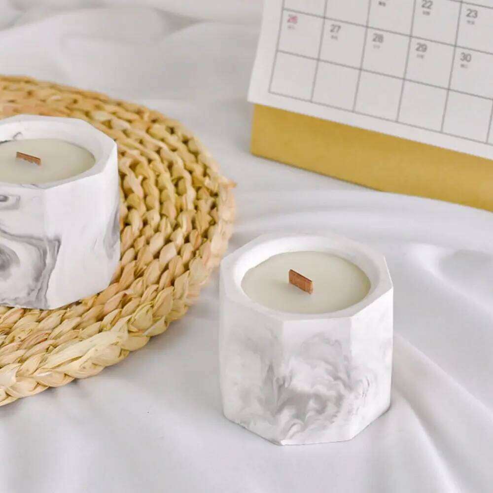 Marble Pattern Scented Candle in Ink Wash Ceramic Cup Aromatherapy Soy Wax Relaxing Home Decor Gift Set for Birthday W260304