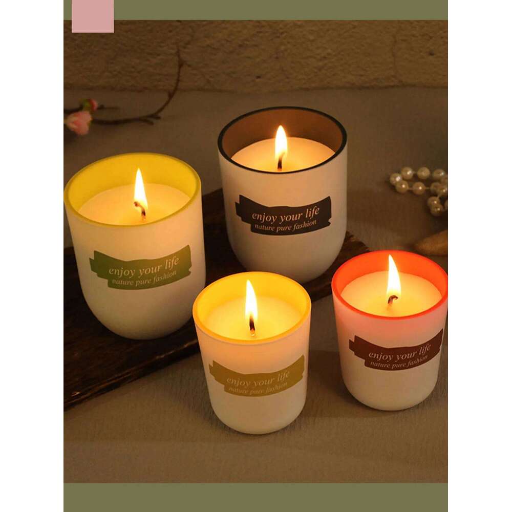 Coloured glass cup soy wax scented candle decorative wedding favours W260304