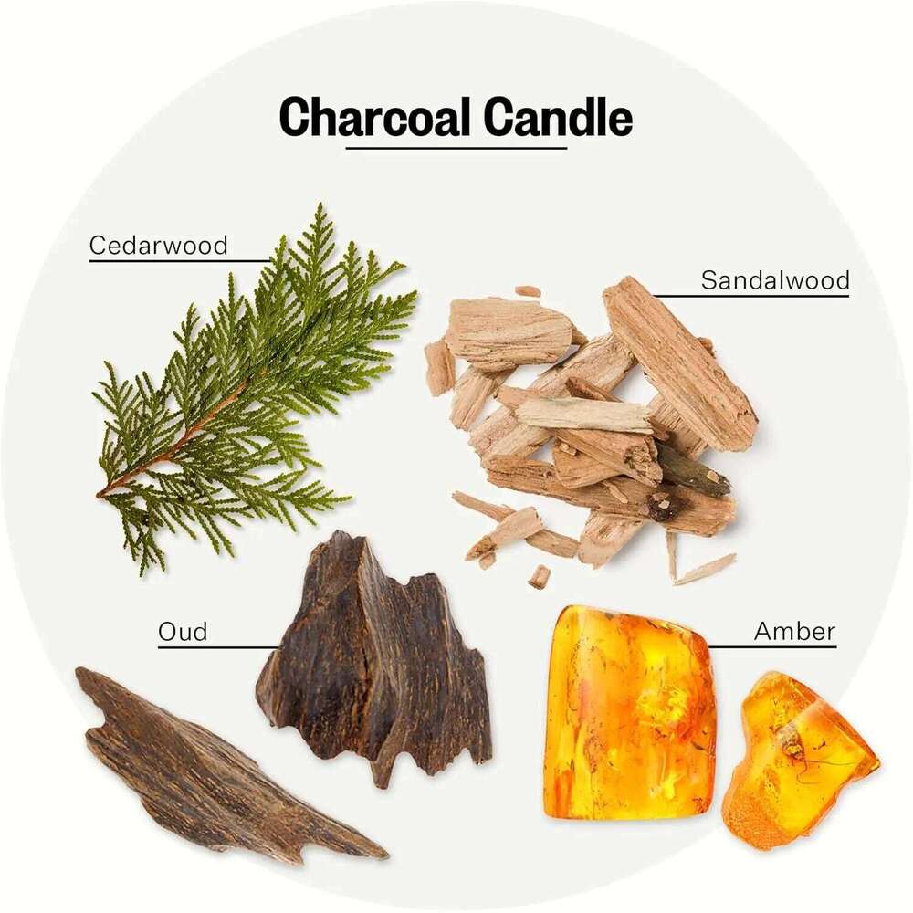 Large Black Jar Scented Candle, 10.5 oz Soy Wax, Cedarwood Sandalwood Oud Amber Fragrance, Non-Toxic Home Decor Gift W260304