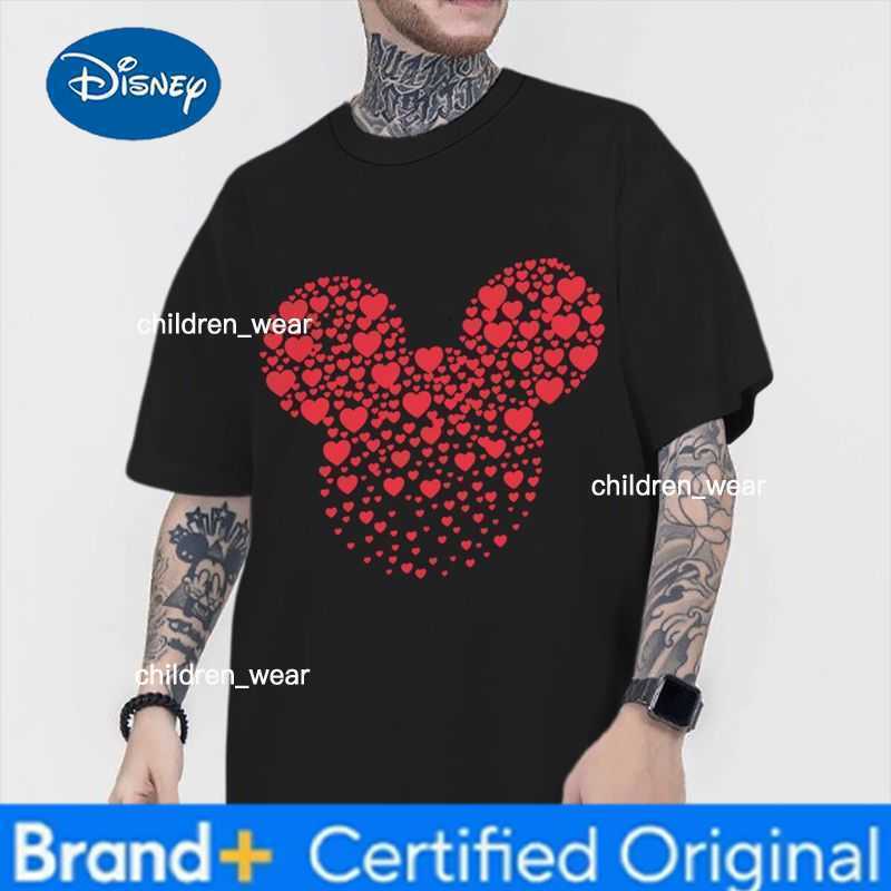 Disney Vintage Mickey Mouse Minnie Shirt Valentines Day Women Men 100 Cottonn Streetwear Harajuku Couple Matching Tshirt H260304