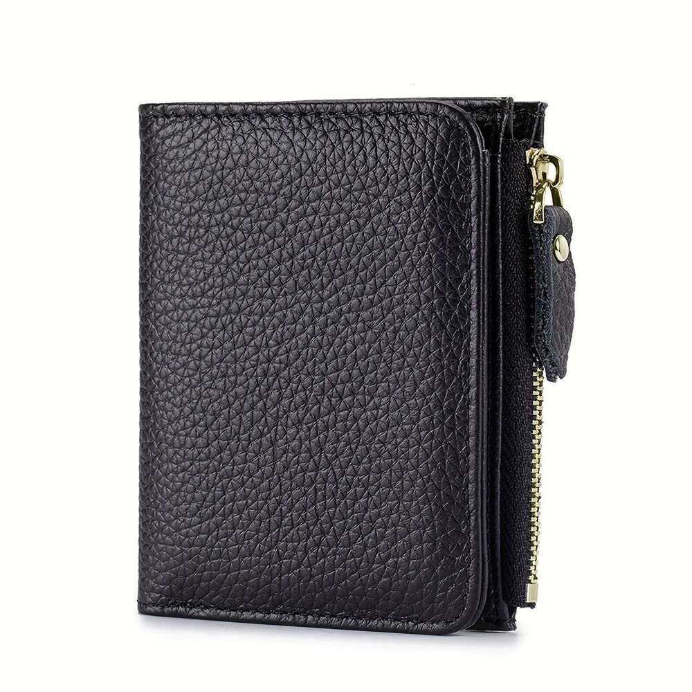 Men Women Cute Short Wallet Luxury Solid Zipper Coin Purse rfid Bank Credit Card Holder Slim Small Money Bag small black purse w C260304